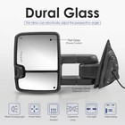 Pair Chrome Power Heated Tow Mirrors For 2014-2018 Chevy Silverado Gmc Sierra