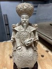 Vintage Ancient Chinese Emperor Statue Ivory Colored Carved Resin Art Figure 10   