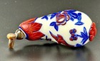 Chinese Hand Carved Multi-color Peking Glass Eggplant Snuff Bottle