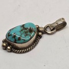 Stunning Small Navajo Sterling Silver Turquoise Necklace Pendant