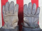 Vintage 1910s Antique Leather Gauntlet Motorcycle Gloves Calvary Type Military