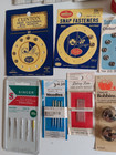 Vtg Sewing Notions Lot Thread Fasteners Needles Bobbins Lace 60s 70s 80s Craft