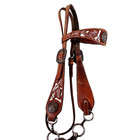 Western Fancy Leather Horse Headstall Bridle Cross Conchos With Sweet Iron Bit