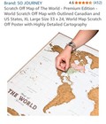 New Nip Scratch Off Map Of The World Poster X-large 33 X 24 Premium Edition