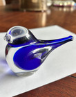 Zellique Studio Signed Vintage Hand Blown Glass Bluebird