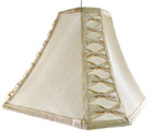 13 5 X 9 5  Bell Shape Fabric Ribbon Sides Lamp Shade Cream W  Brass Attachment