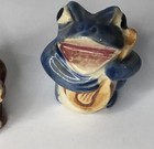 Vintage Salt   Pepper Shakers Frogs Playing Musical Instruments Ceramic Japan