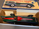 Schylling Captain Benjamin s Record Car Tin Wind Up Racer W  Original Box