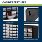 Akro-mils 10164 64 Drawer Plastic Parts Cabinet  20x6x16  Black