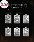 60 Pcs 6 Styles Tibetan Tarot Charms  Rectangle Amulet Sun Charms  Vintage Magic