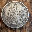 Antique 1895 Tf Peru Un Sol Silver Coin  900 25g 22 5g