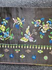 Antique Asian Fabric Panel - Vtg Embroidered Chinese Silk Tapestry Moths 2 Panel