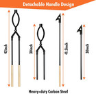42 Inch Detachable Fire Tongs And Poker Set With Carrying Bag