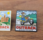 2 Outback Steakhouse Pins Trail Of Tears Sheffield Alabama   Opelika Head Class