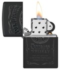 Zippo Windproof Black Matte Lighter With Black Jack Daniels Logo  46813  Nib
