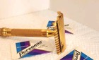 1930 Vintage Gillette Open Comb 3 Piece Gold Safety Razor 