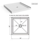 Goodyo Shower Base 36x36 Single Threshold Shower Pan Center Drain