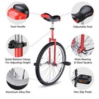 24 In Wheel Unicycle Skid-proof Tire Adjustable Height Exercise Bicycle Red