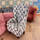 Lot 3 Dollhouse Upholstered Sofas   Couches And Chairs W Patterns