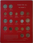 Lot Of 5 Un Fao Coin Board World Coin Including Silver Complete 1  1-a  3  4   5