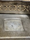 Antique Vintage Double Inkwell Inkstand Brass Plated Footed Tray  Art Nouveau