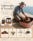 Vegan Leather Hat Box For Cowboy   Wide-brim Hats  Fits 2-5 Hats Up To 16  Wide
