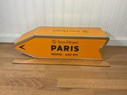 Veuve Clicquot Champagne Paris City Street Arrow Sign Orange Metal Tin Carrier
