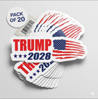 Trump 2028 Sticker Pack Of 20 Bulk Vinyl Decal 2x6 Us Flag Bumper Waterproof