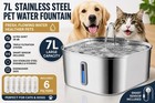 7l Stainless Steel Pet Water Fountain   6 Filters Smart Sensor Cat Dog Bowl