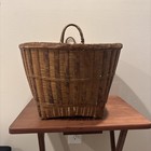 Large Vintage Handmade Sturdy Basket With Handles 