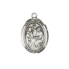 Medium Sterling Silver Holy Family Medal 24  Lobster Claw Chain Necklace W  Box