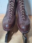 Vintage Brown Leather Figure Ice Skates Boots Women s Uk Size 5 Canadian Blades