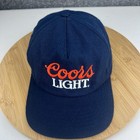 Vintage Coors Light Hat Cap Snapback Adjustable Blue Logo Beer Promo Embroidered