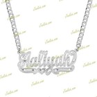 Personalized 14k Gold Plated    Silver Single Full Pave Name Necklace Any Name 