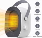 Electric Space Heater Small Ceramic Fan Room Adjustable Thermostat Portable f407