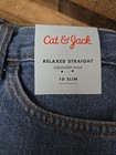 2 Cat And Jack Relaxed Straight Jeans Boys 10 Slim Adjustable Waist School