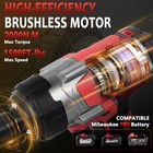 Cordless Impact Wrench 3 4 Inch1500ft-lbs For Milwaukee 18v Battery  no Battery 