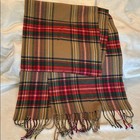 Cashmere Classic Tartan Plaid Scarf 100  Made In Scotland Super Soft Euc