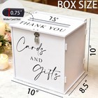 White Wedding Card Box Lock Slot Reception Money Envelope Gift Holder Party