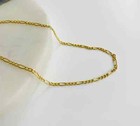 10k Gold 2mm Figaro Anklet Bracelet  10k Real Gold Anklets  9 - 10   Long - Ga13