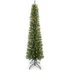6ft Pre-lit Pencil Christmas Tree Artificial Slim Xmas Trees 150 Led Light Green