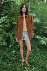 Zara New Woman Suede Leather Jacket Zw Limited Edition Brown