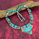 Sleeping Turquoise Gemstone Handmade 925 Sterling Silver Jewelry Nepali Necklace