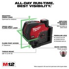 Milwaukee - 3622-21 - M12 Green Cross Line   Plumb Points Laser Kit - Brand New 