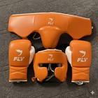 Genuine Cowhide Leather Fly Boxing Sparring Set  Gloves  Headguard  Groin Guards