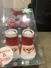 Baby Essentials Striped Red And White Bowtie And Santa Socks