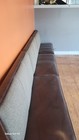 Upholstered Restaurant Booth Bench  Brown Seat Gray Backrest  3pcs