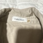 Calvin Klein Women 14 Beige Solid Shirt Dress Collared Sleeveless Midi Belted