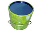 Vintage Kraftware Green Faux Leather Ice Bucket With Brass Lid Mid Century Decor