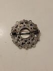 Vintage Tinn-per Viking Pewter Circle Brooch Made In Norway Scandinavian Design